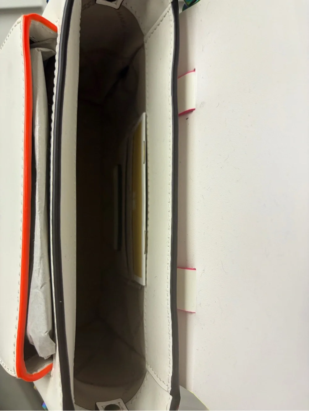 Michael Kors White Crossbody with Orange Accent Strap